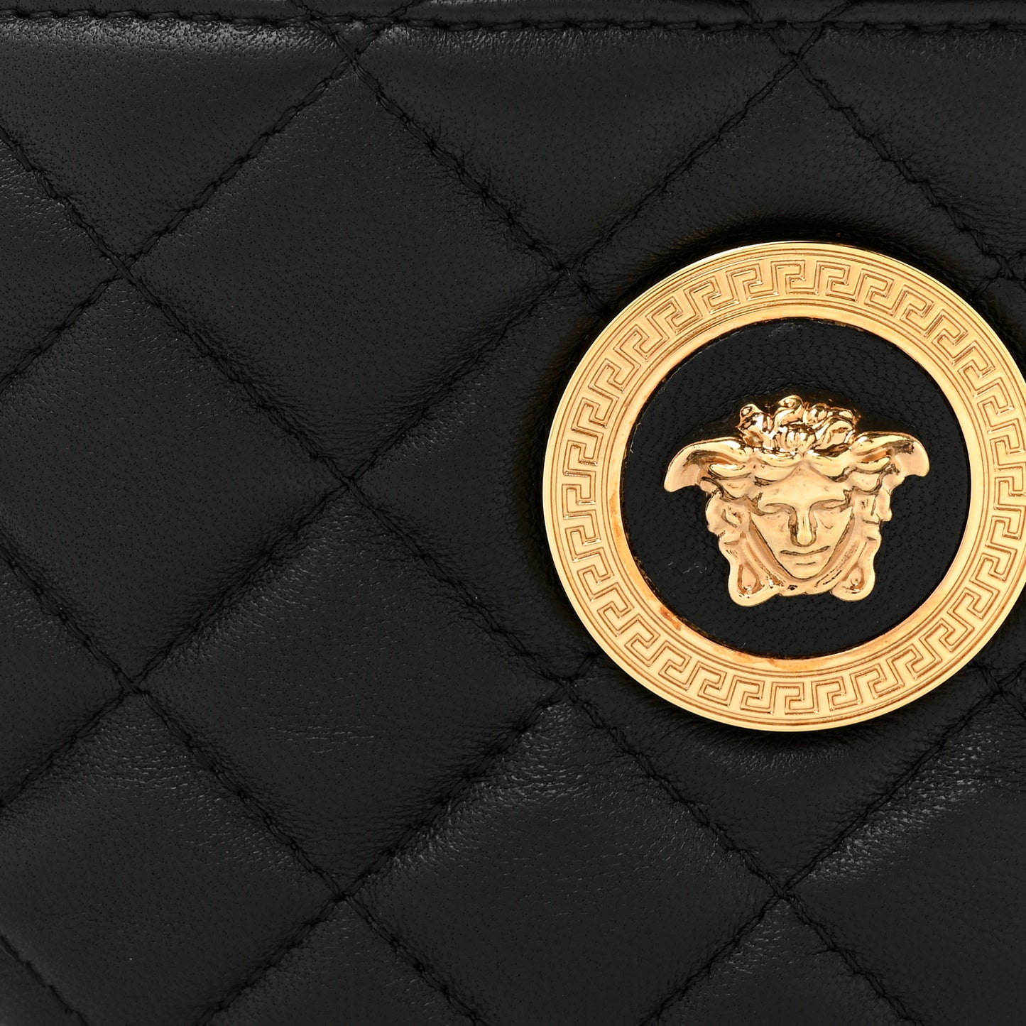 Nappa Quilted Medusa Belt Bag Black