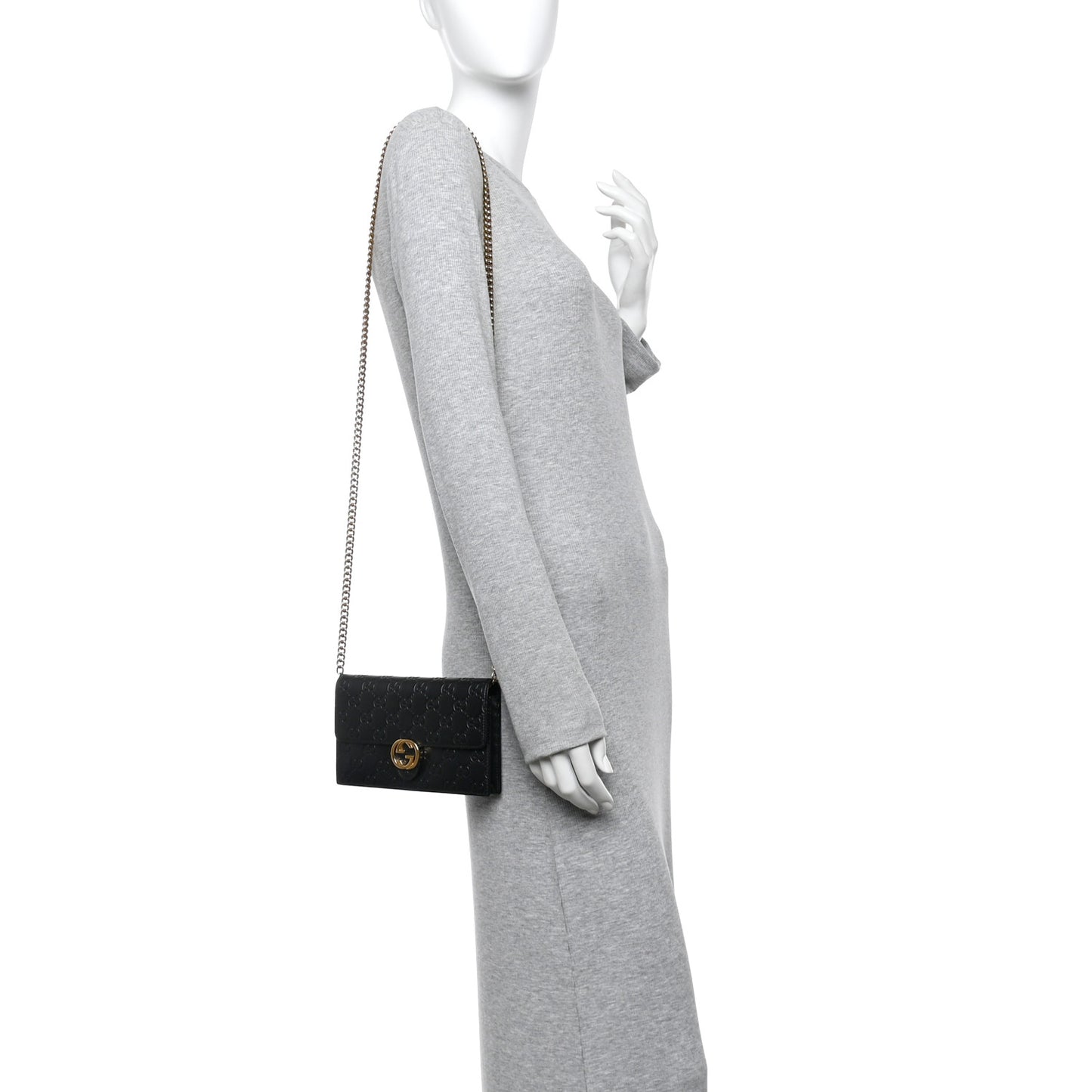 Guccissima Icon Chain Wallet Black Black