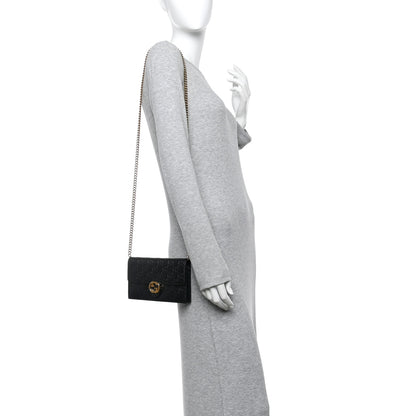 Gucci Guccissima Icon Chain Wallet Black Black 2 of 9