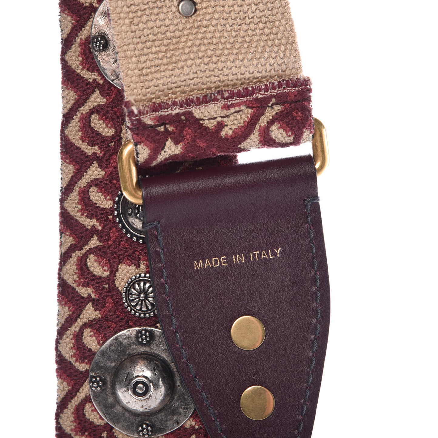 Oblique Studded Shoulder Strap Burgundy