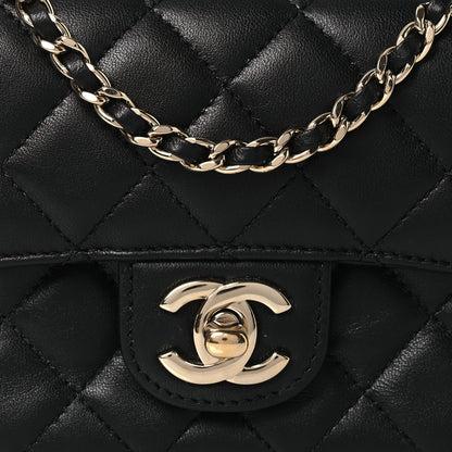 Chanel Lambskin Quilted Mini Crystal Top Handle Rectangular Flap Black 8 of 13
