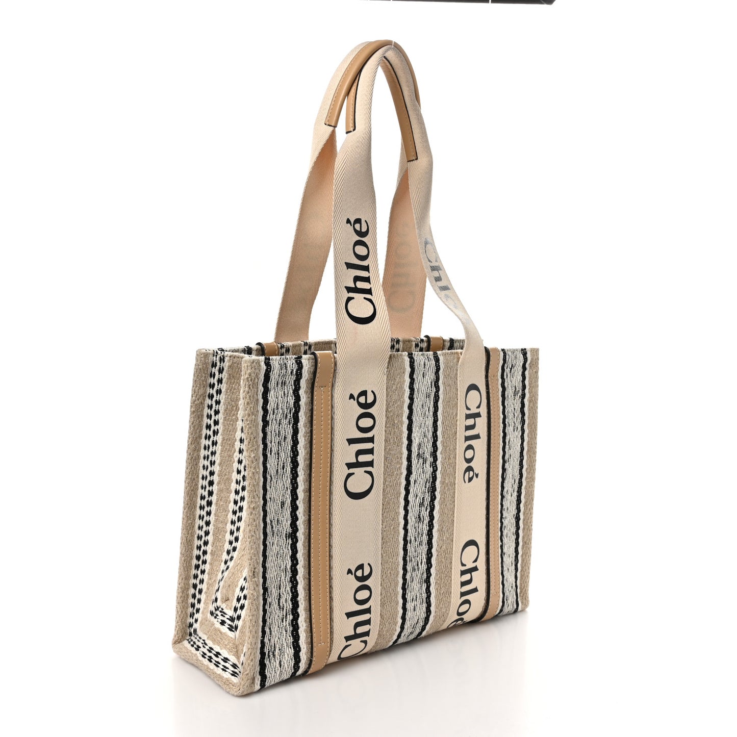 Knit Medium Woody Ribbon Tote Nude