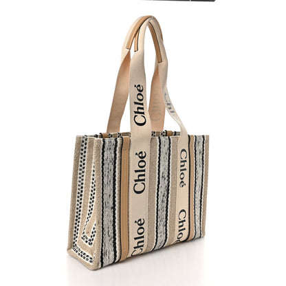 Chloe Knit Medium Woody Ribbon Tote Nude 3 of 10
