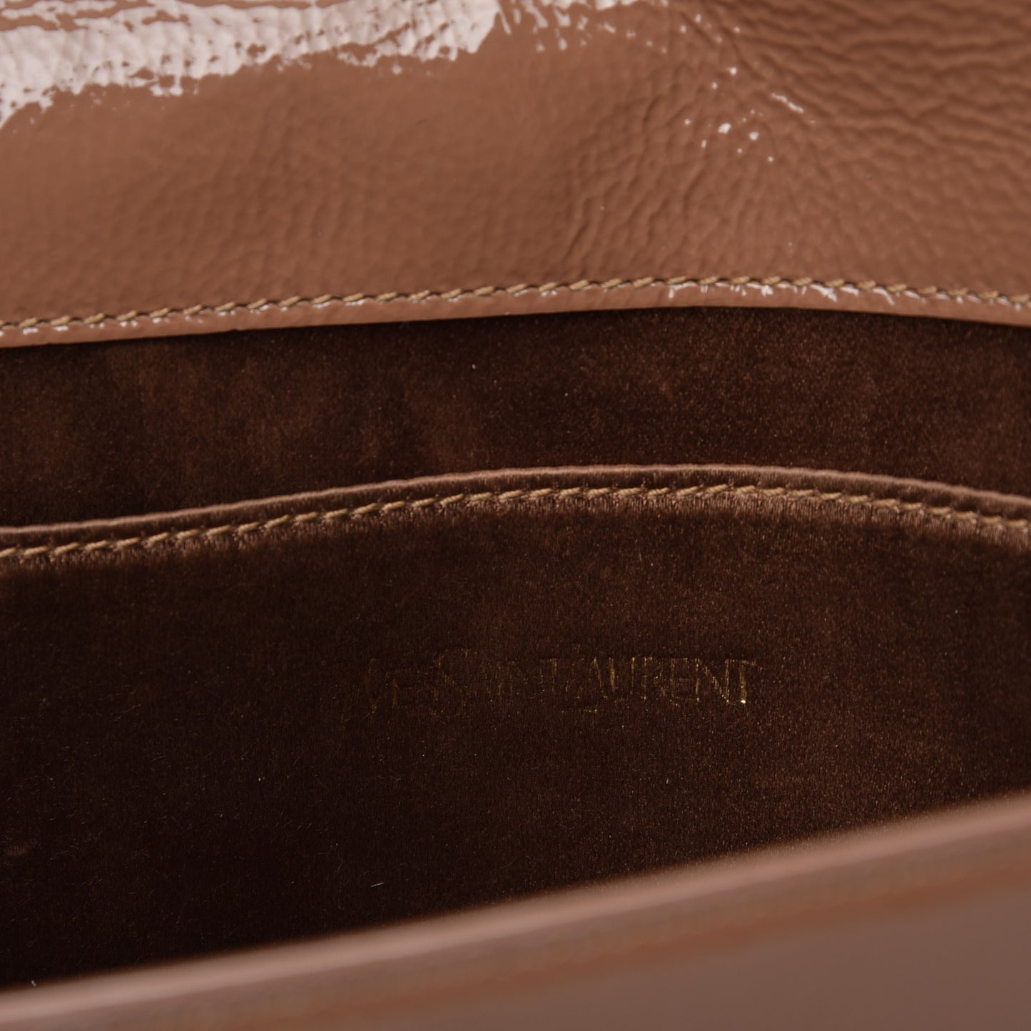 Textured Patent Calfskin Monogram Large Belle De Jour Clutch Nude