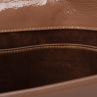 Saint Laurent Textured Patent Calfskin Monogram Large Belle De Jour Clutch Nude 6 of 8