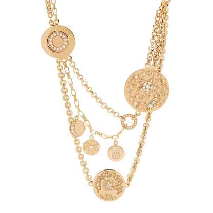 Chanel 18K Yellow Gold Diamond Camellia Comete Multi Chain Necklace 1 of 3