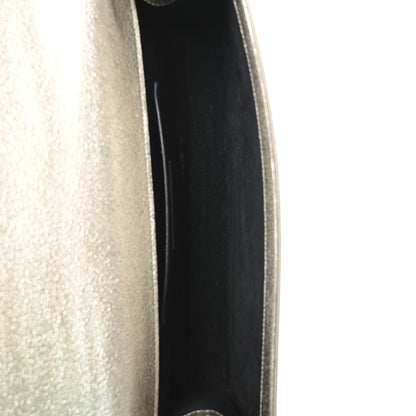 Saint Laurent Metallic Textured Calfskin Classic Monogram Cassandre Clutch Pale Gold 5 of 11