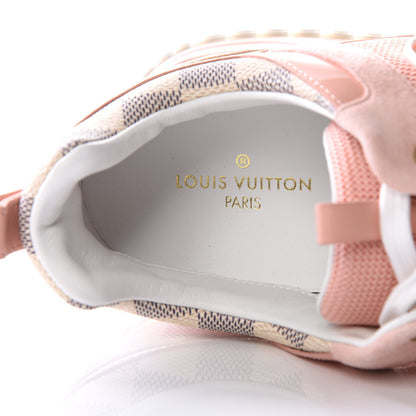 Louis Vuitton Suede Damier Azur Run Away Sneakers 40 Pink 7 of 8