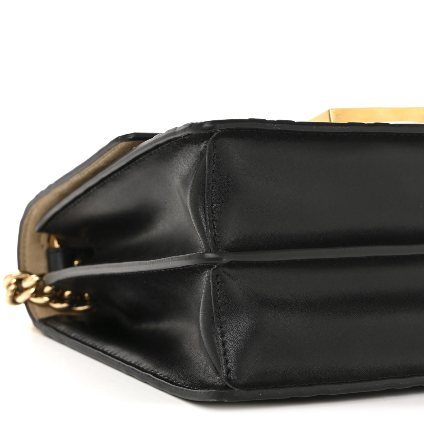Vitello Liberty Bi-Color FF 1974 Embossed Small Kan U Shoulder Bag Maya Black