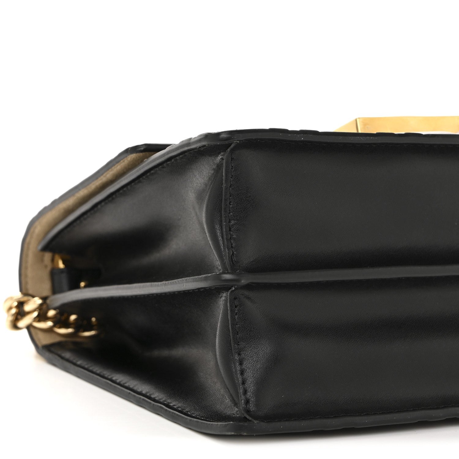 Fendi Vitello Liberty Bi-Color FF 1974 Embossed Small Kan U Shoulder Bag Maya Black 9 of 13