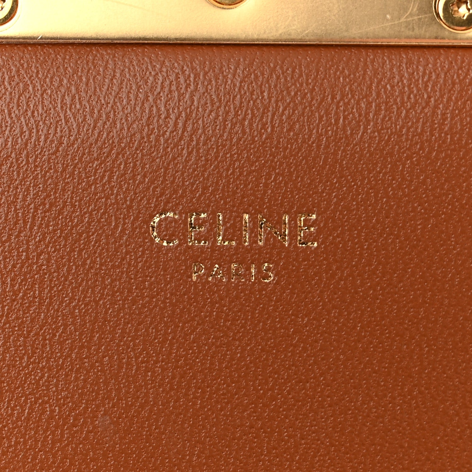 Celine Calfskin Triomphe Canvas Teen Triomphe Bag Tan 6 of 10