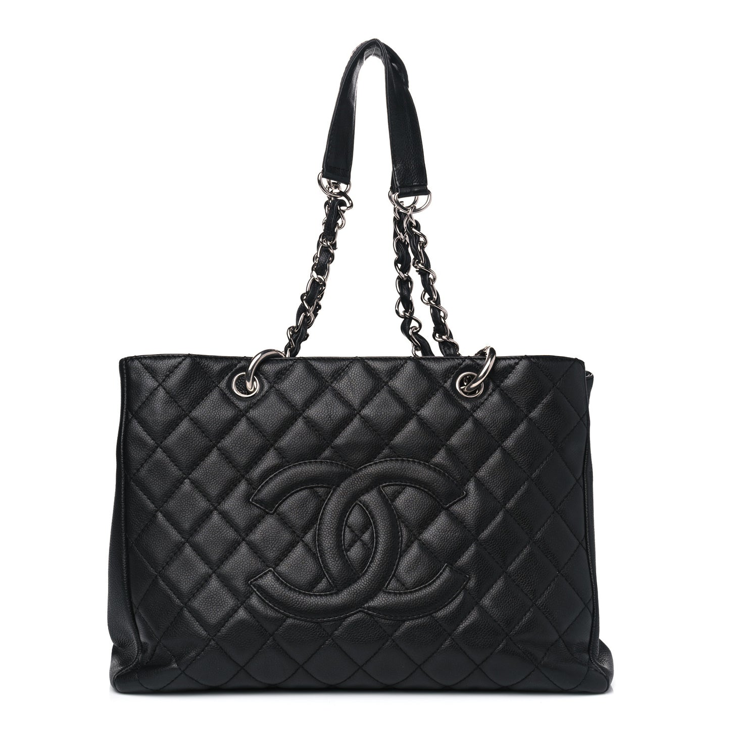 Caviar Quilted Grand Shopping Tote GST Black