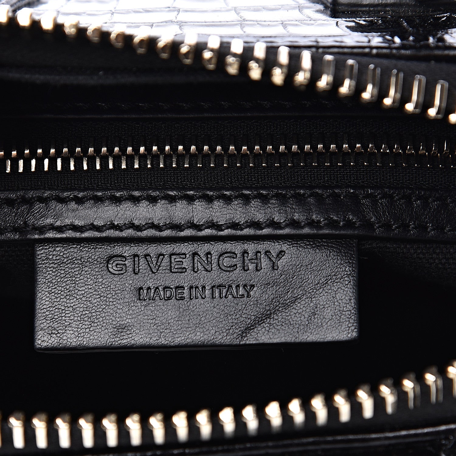 Givenchy Calfskin Crocodile Embossed Mini Antigona Black 5 of 13