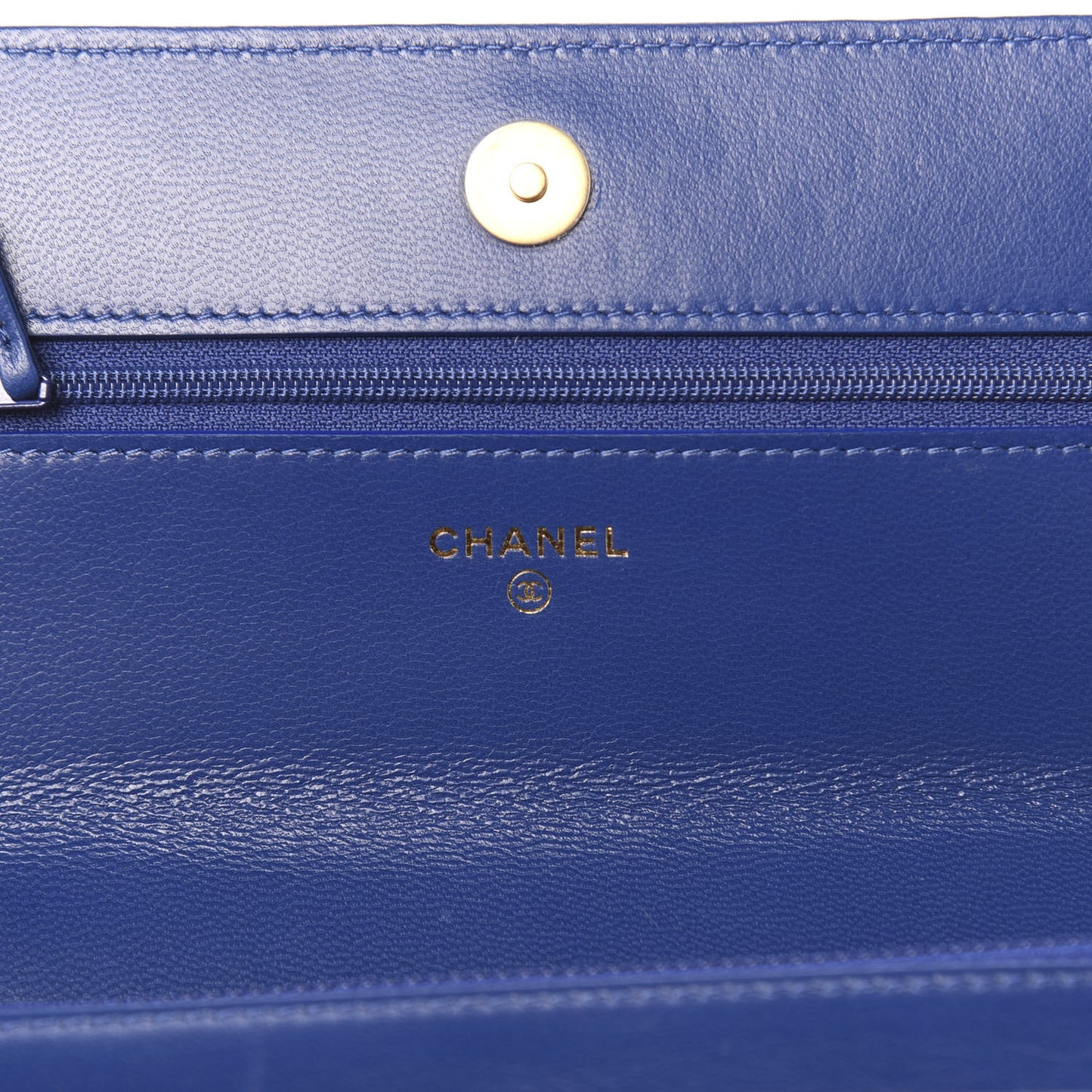 Goatskin Quilted 19 Wallet On Chain WOC Blue