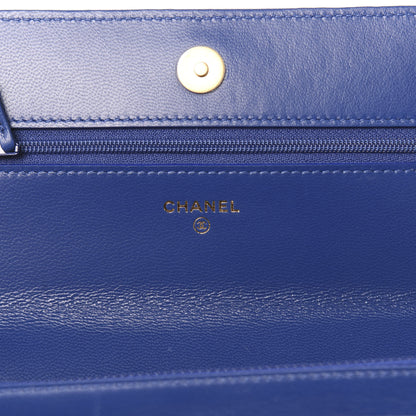 Chanel Goatskin Quilted 19 Wallet On Chain WOC Blue 6 of 12