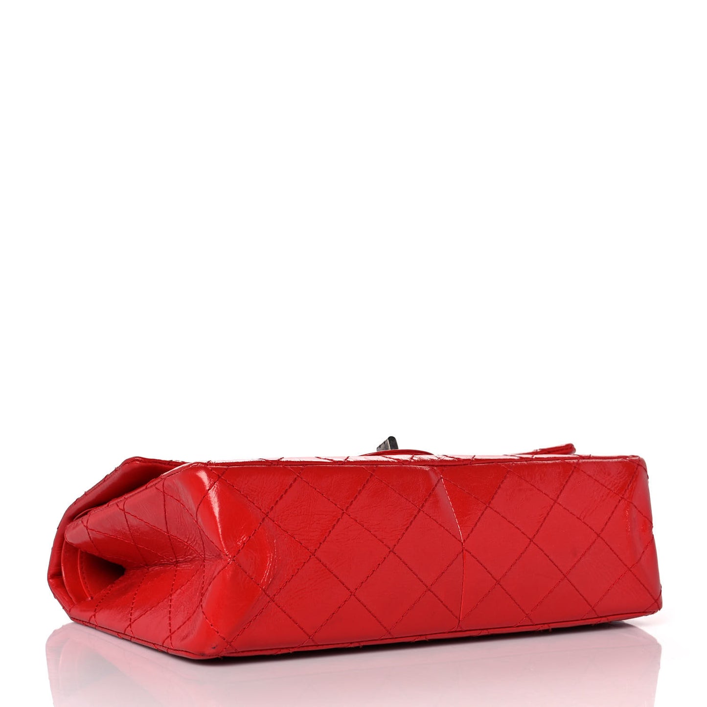 Aged Glazed Calfskin Quilted 2.55 Reissue 226 Flap Red