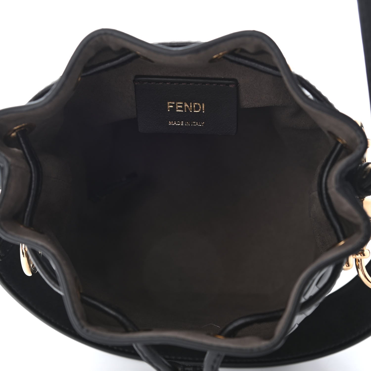 Fendi Vitello Liberty F is Fendi FF 1974 Embossed Mini Mon Tresor Bucket Bag Black 5 of 9