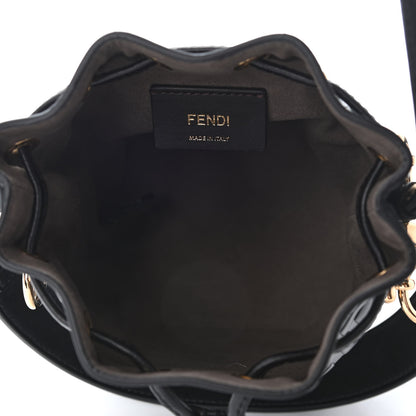 Fendi Vitello Liberty F is Fendi FF 1974 Embossed Mini Mon Tresor Bucket Bag Black 5 of 9