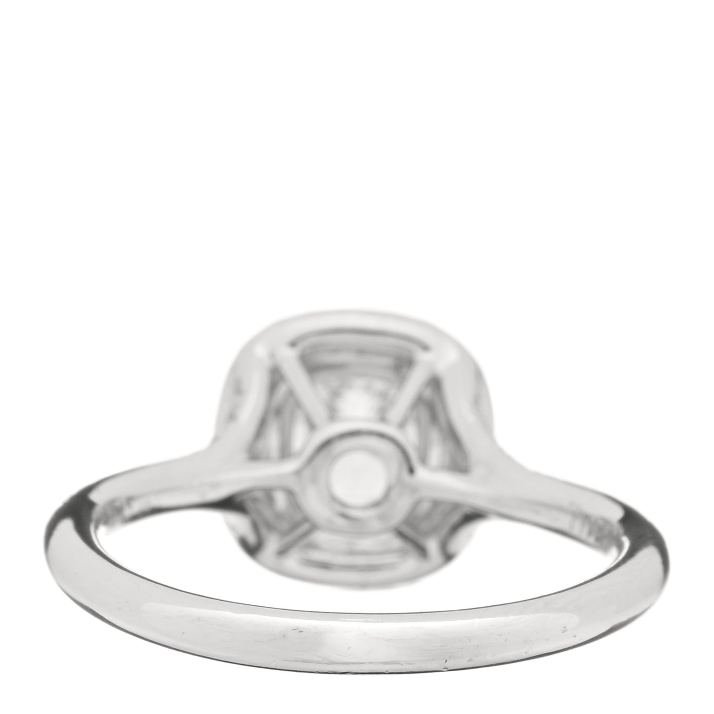 Platinum Diamond .58ct Soleste Cushion Cut Double Halo Engagement Ring 53 6.25