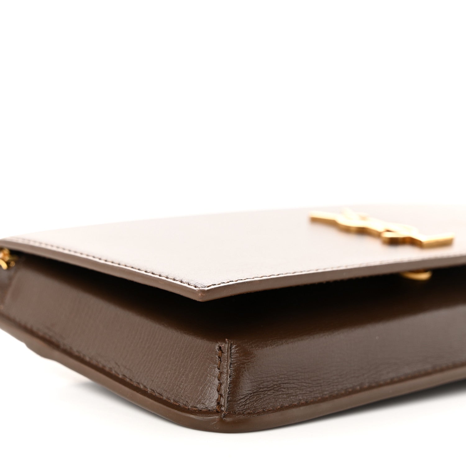 Saint Laurent Smooth Calfskin Monogram Phone Holder Crossbody Green Hunting 8 of 10