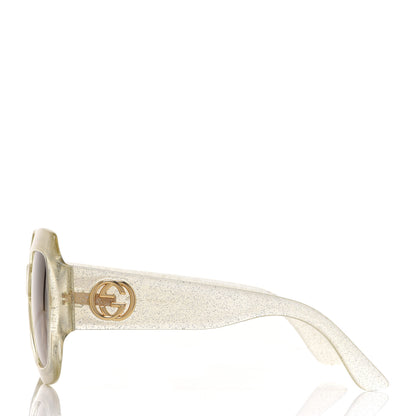 Gucci Glitter Acetate Square Frame Sunglasses GG0053S Silver 3 of 8