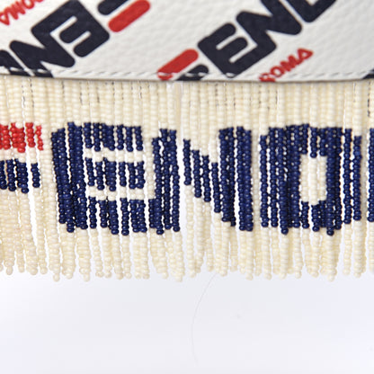 Fendi X FILA Calfskin F is Fendi Mania Fringe Mini Mon Tresor Bucket Bag White 14 of 16