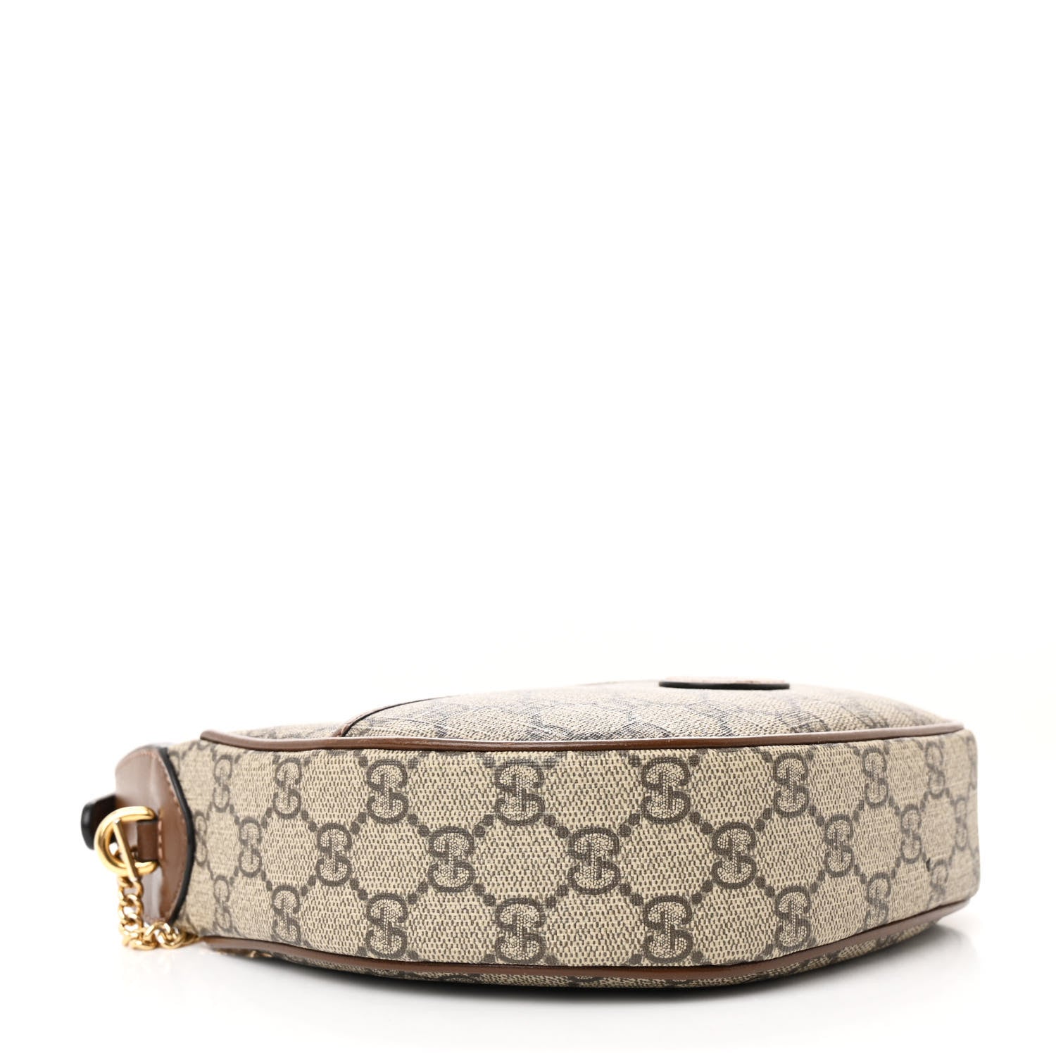 Gucci GG Supreme Monogram Azalea Calfskin Mini Retro Interlocking G Half Moon Bag Beige Ebony Brown Sugar 4 of 11