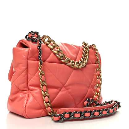 Chanel Lambskin Quilted Large Chanel 19 Flap Coral 3 of 12