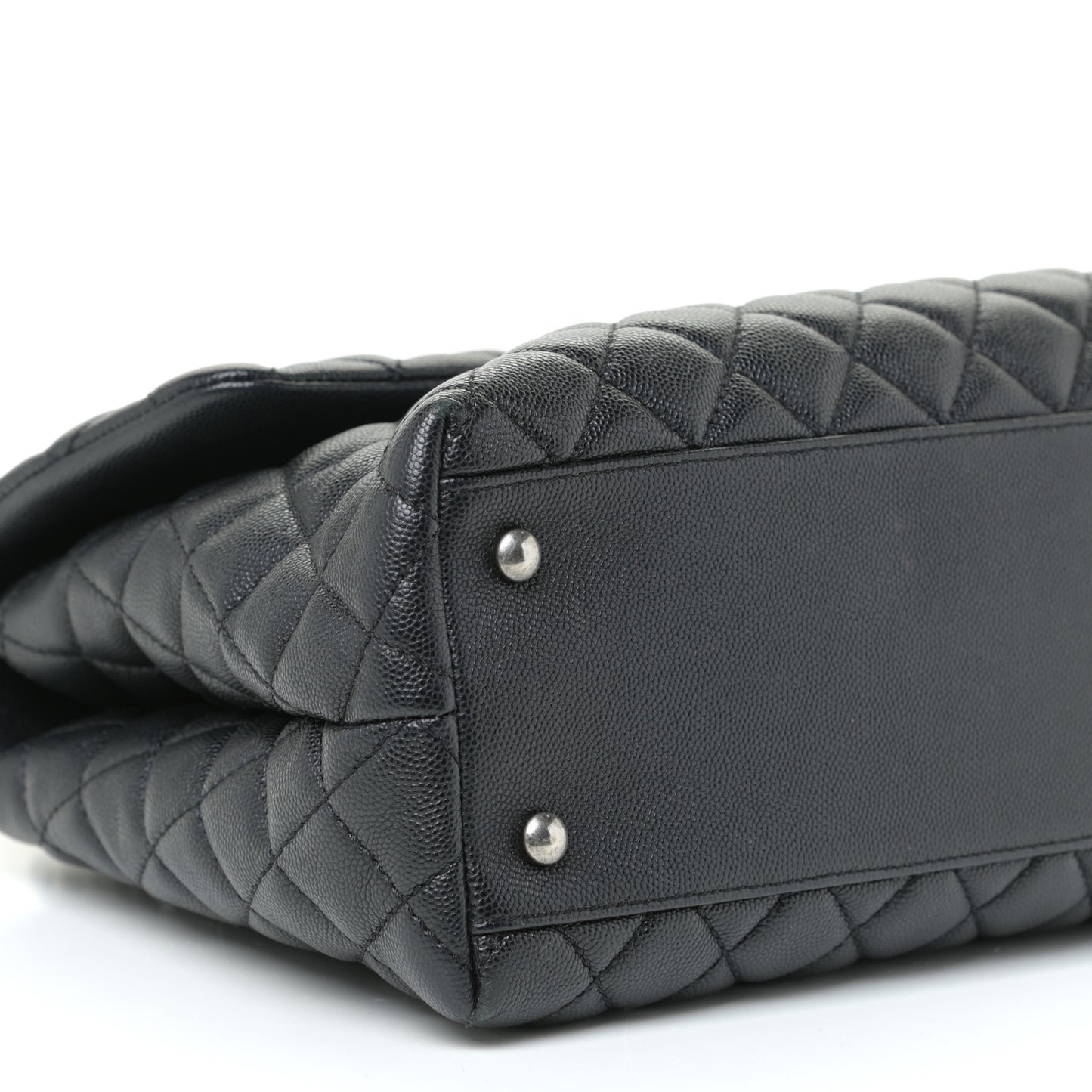 Caviar Quilted Medium Coco Handle Flap Black