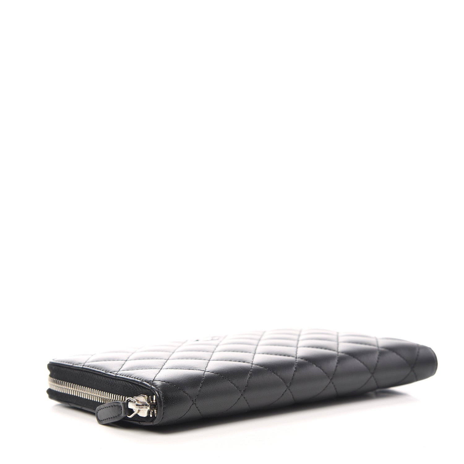 Chanel Lambskin Quilted Large Zip Around Organizer Wallet Black 4 of 7