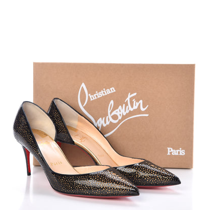 Christian Louboutin Patent Glitter Galupump 70 Pumps 37.5 Black Gold 8 of 8