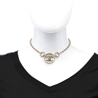 Chanel Pearl CC Chain Short Necklace Gold Purple Grey 2 of 5