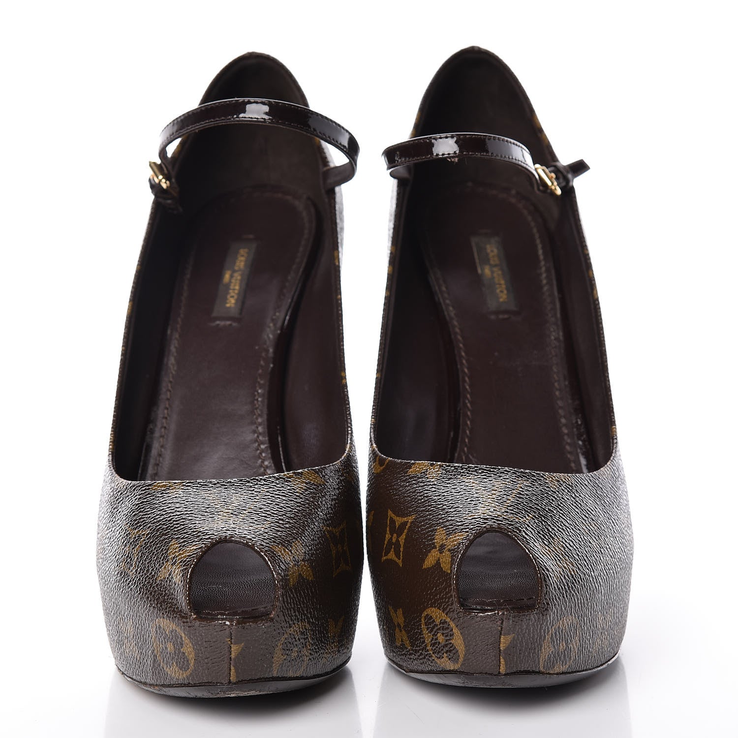 Louis Vuitton Patent Monogram Fetish Vanity Platform Pumps 41 2 of 17