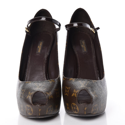 Louis Vuitton Patent Monogram Fetish Vanity Platform Pumps 41 2 of 17