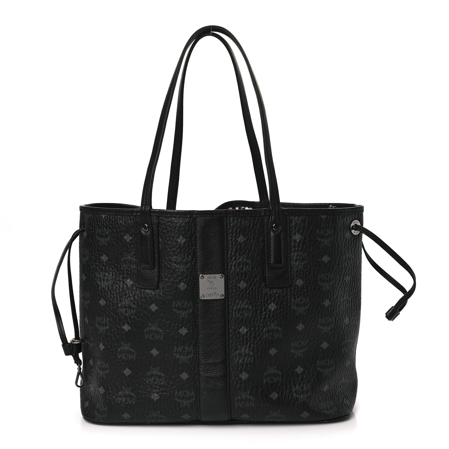 MCM Visetos Medium Liz Reversible Shopper Tote Black 1 of 12