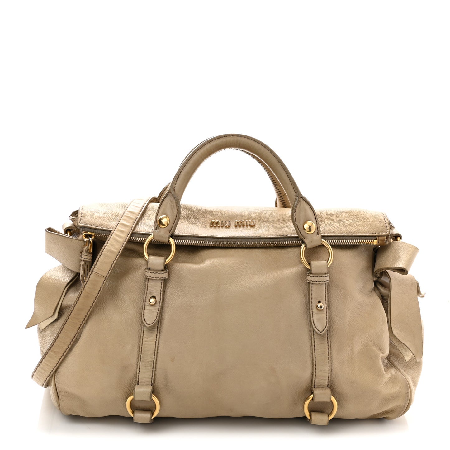 Vitello Lux Bow Bag Beige