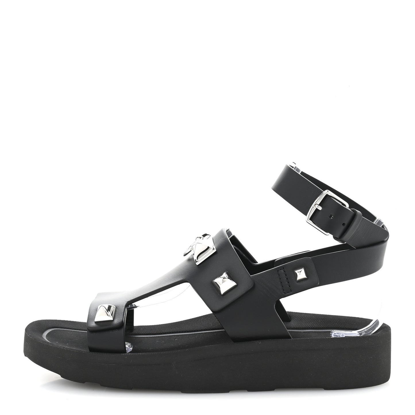 Calfskin Medor Studded Womens Intuition Sandals 38 Black