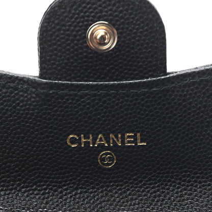 Chanel Caviar Quilted Flap Card Holder Chain Wristlet Black 6 of 9