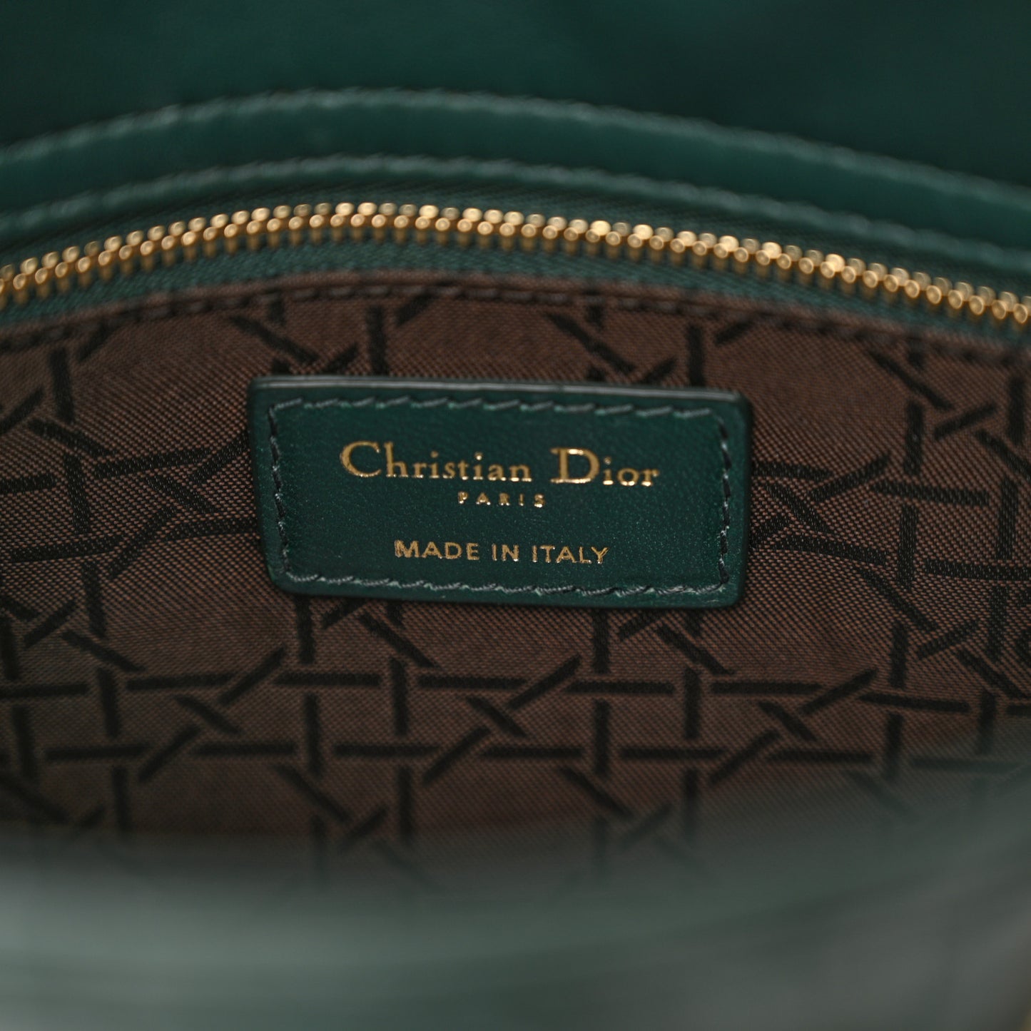 Lambskin Cannage Small My ABCDior Lady Dior Dark Green