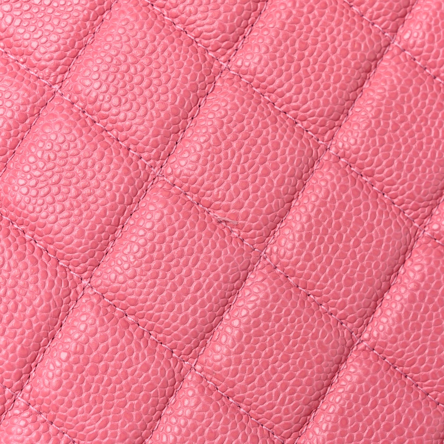Caviar Quilted Large Cosmetic Case Rose Pink