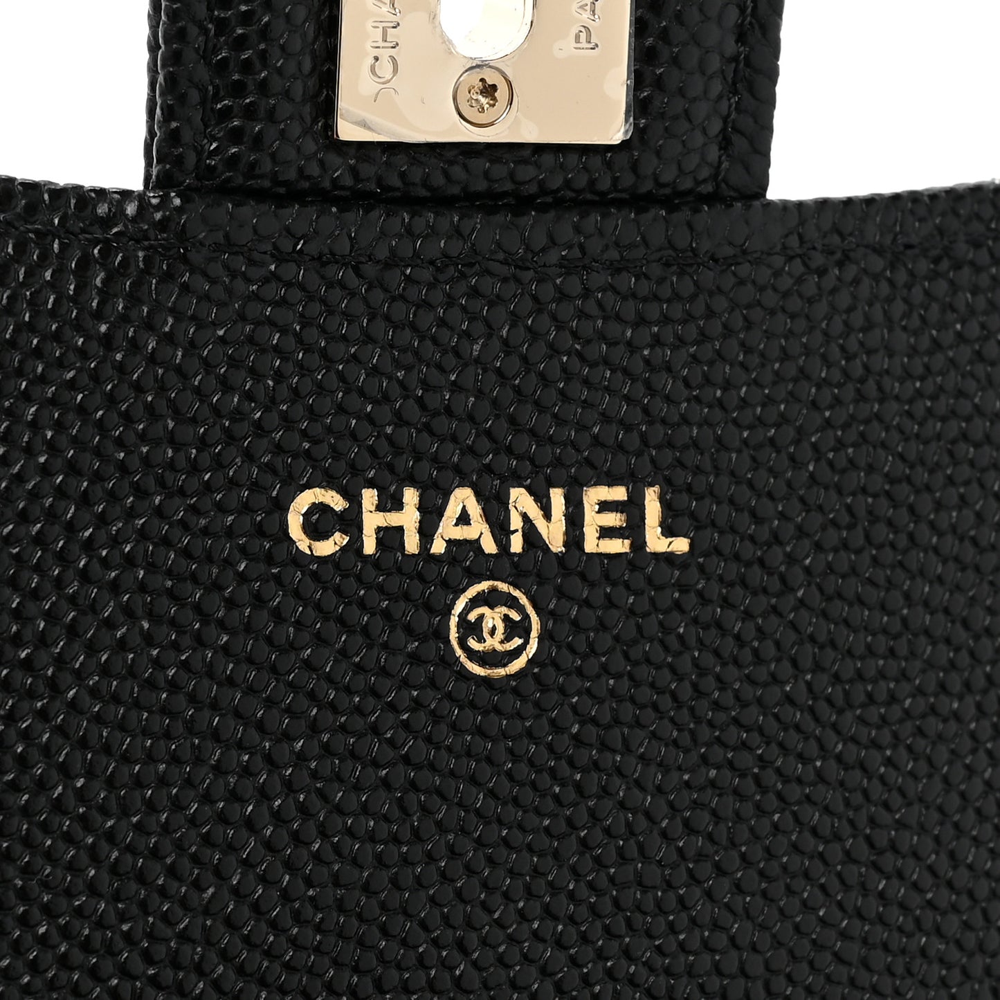 Caviar Quilted Clutch With Chain Bag Black