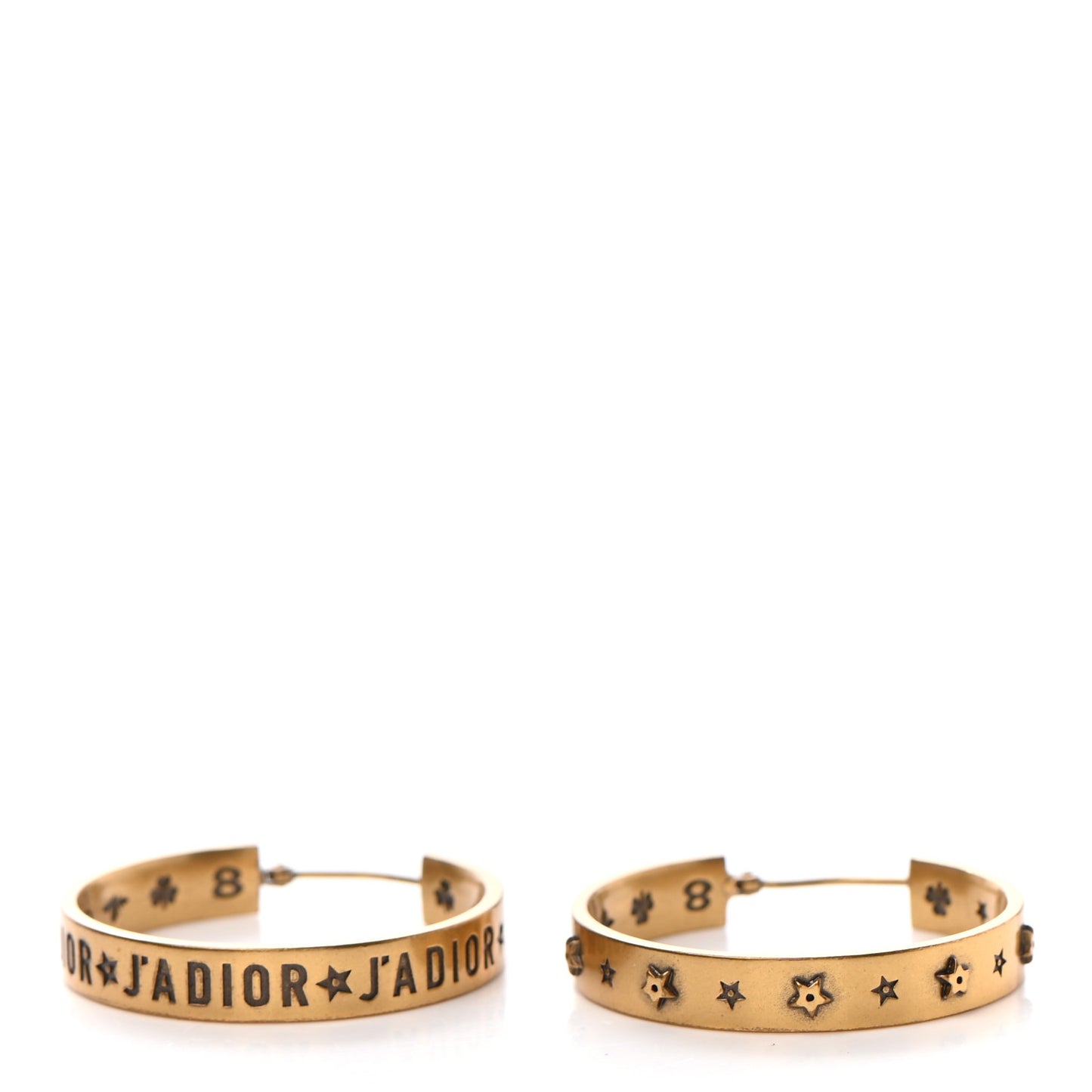 Metal J'Adior Star Hoop Earrings Aged Gold