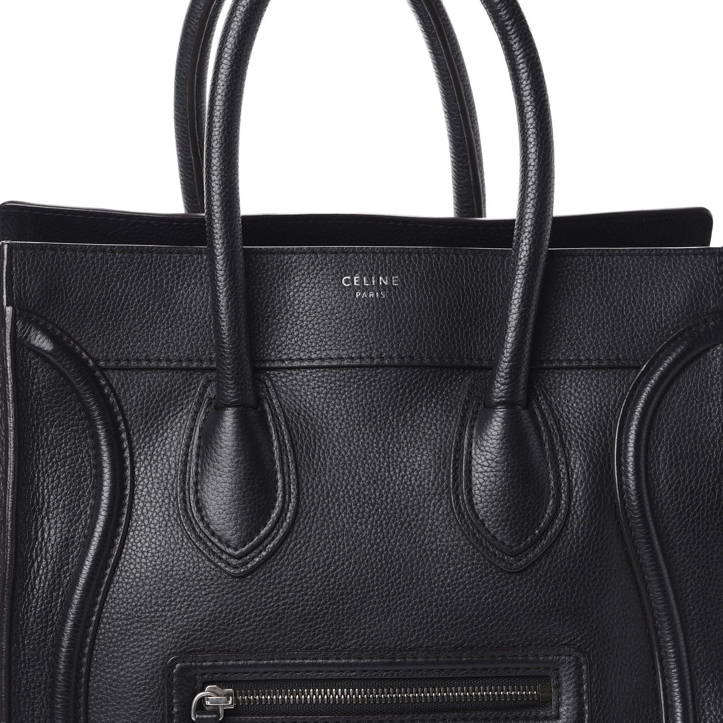 Drummed Calfskin Mini Luggage Black