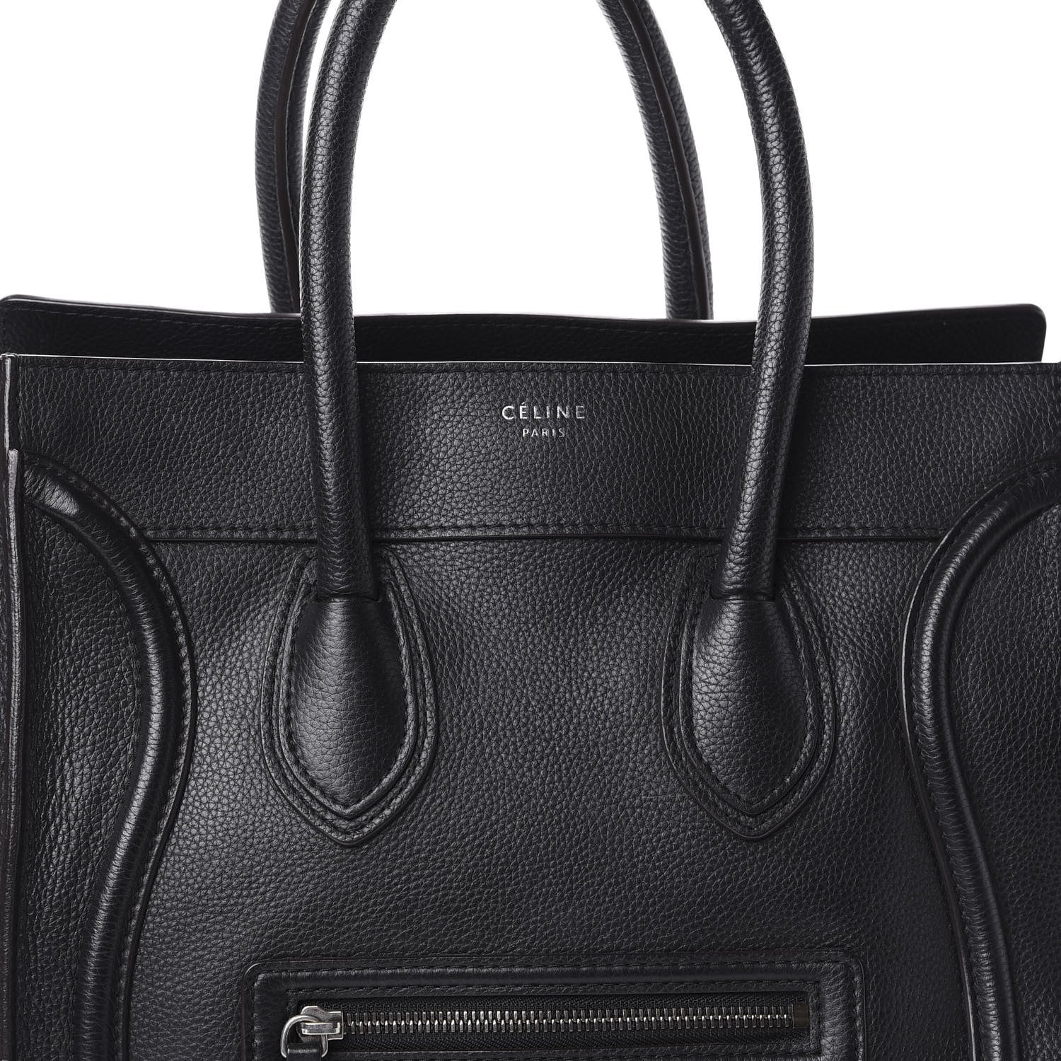 Celine Drummed Calfskin Mini Luggage Black 7 of 9