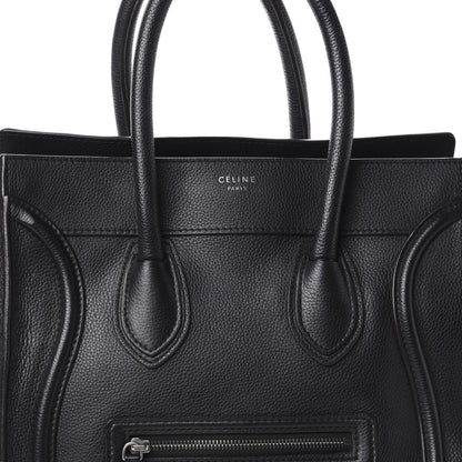 Celine Drummed Calfskin Mini Luggage Black 7 of 9