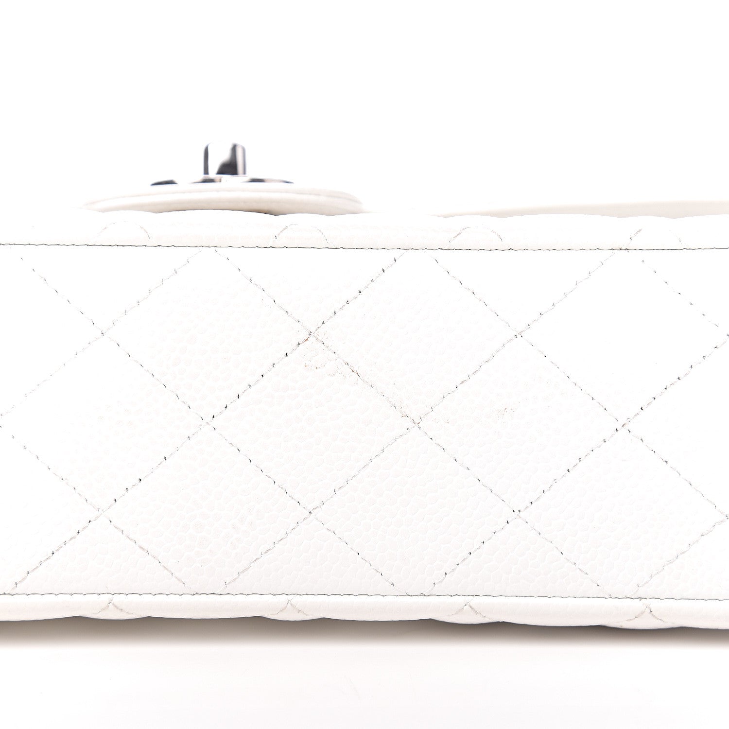 Chanel Caviar Quilted Medium Double Flap White 13 of 16