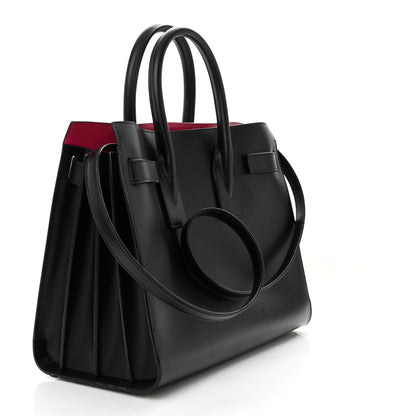 Saint Laurent Calfskin Small Sac De Jour Black Fuchsia 3 of 12