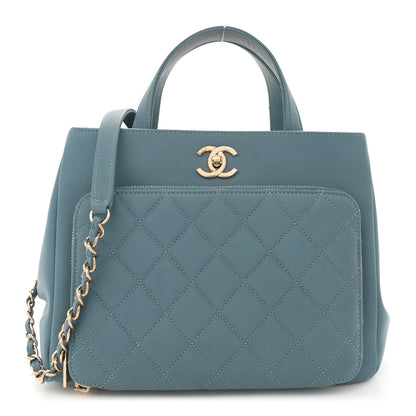 Chanel Caviar Quilted Small Business Affinity Shopping Bag Blue 1 of 12