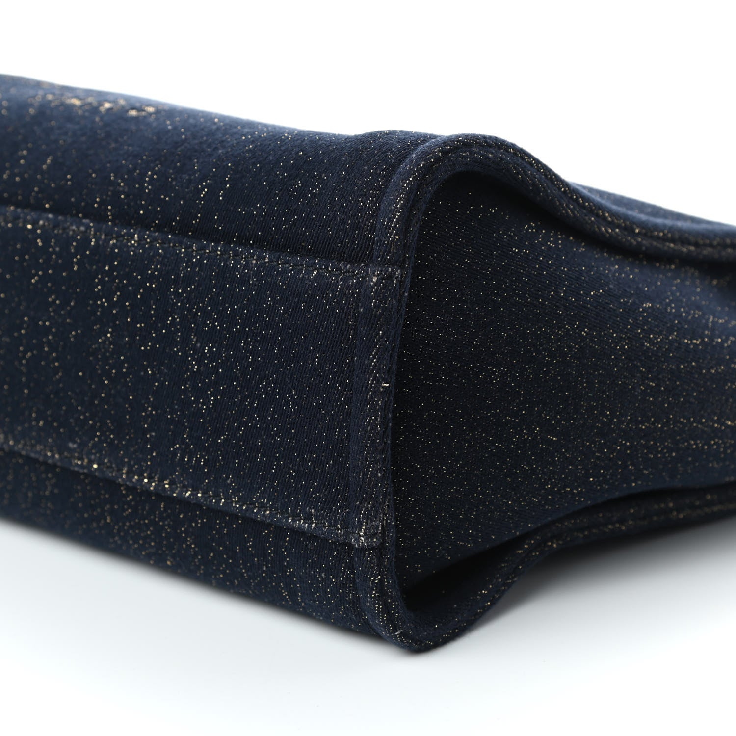Chanel Lurex Canvas Small Deauville Tote Navy Blue Gold 9 of 10
