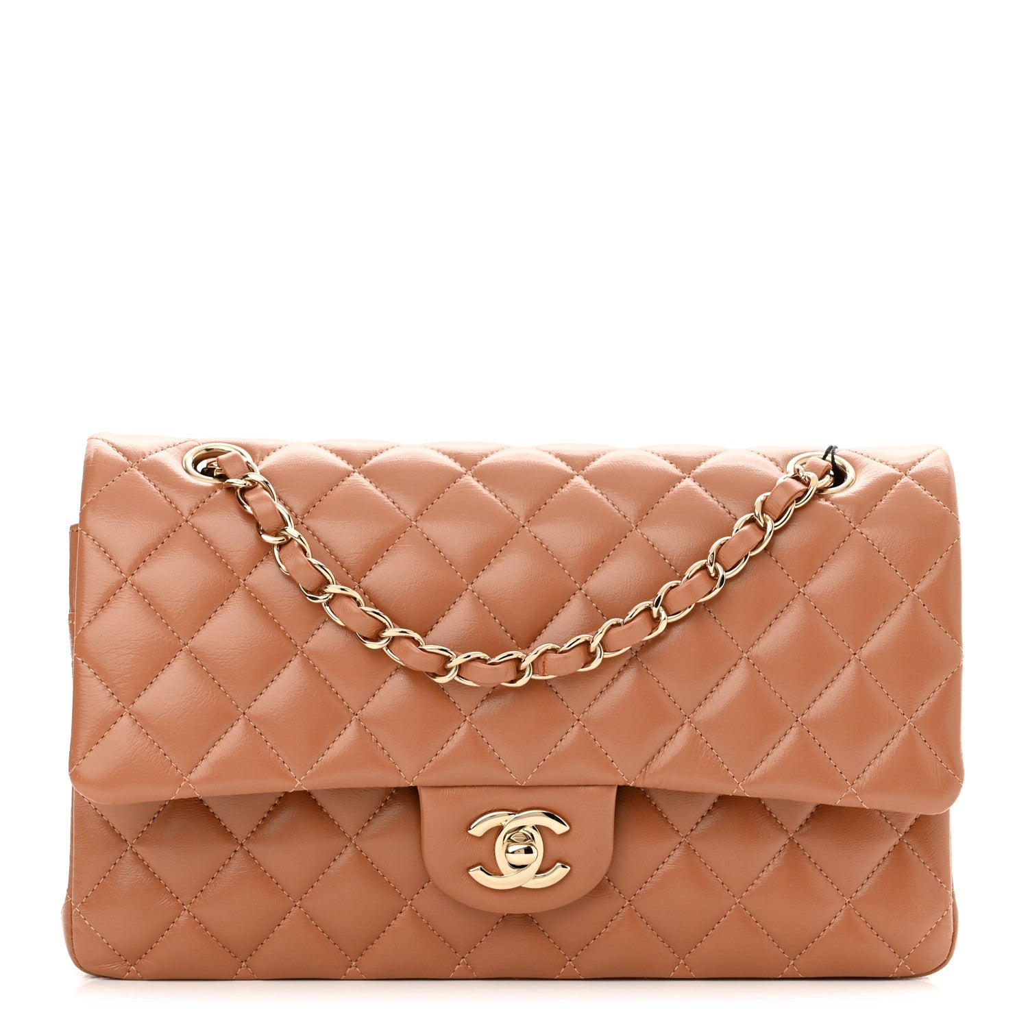 Chanel Lambskin Quilted Medium Double Flap Brown 1 of 11